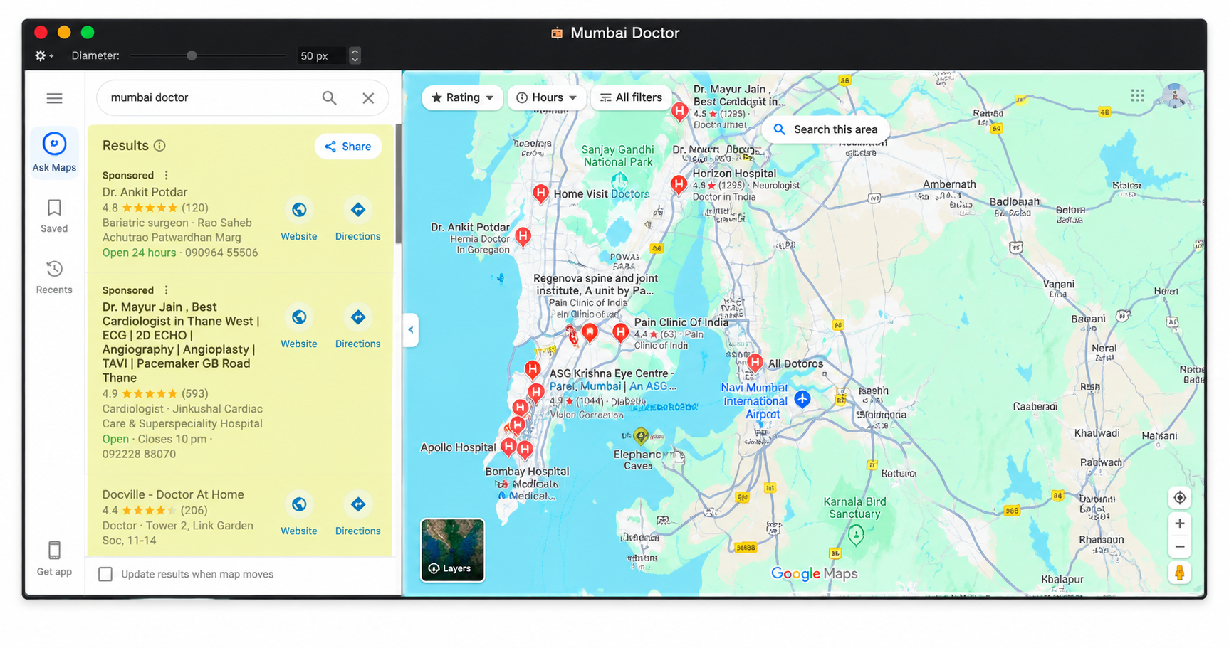 Search scraper preview