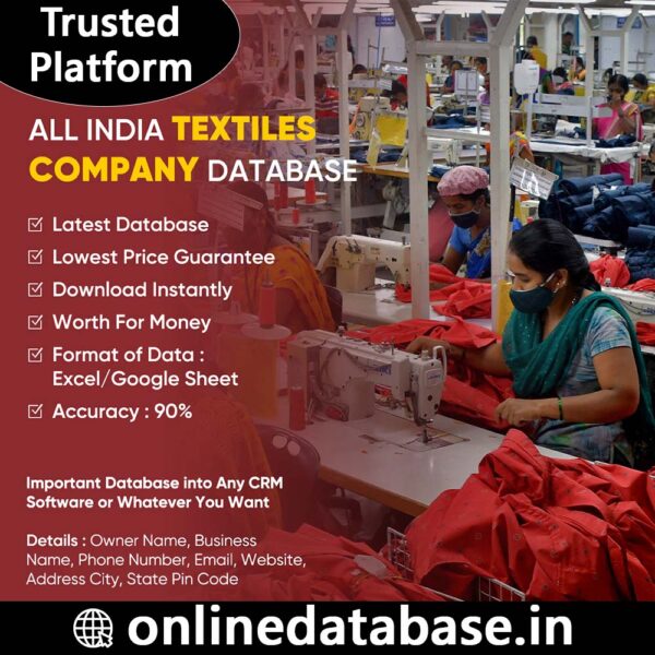 All India Textiles Companies Database